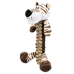 Tygr s opleteným tělem, robustní hračka se zvukem, 32 cm