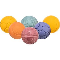 Míček ø 4,5 cm, přírodní guma, design míčové sporty, mix barev