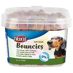 Soft Snack BOUNCIES mini kostičky kuřecí, jehněčí, dršťky 140 g