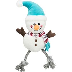 Xmas SNOWMAN, sněhulák se zvukem, plyš/bavlna, 41 cm