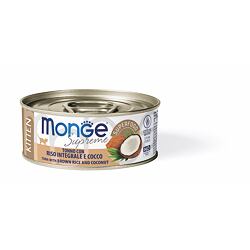 MONGE SUPREME KITTEN tuňák s hnědou rýží a kokosem pro kočky 80 g