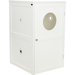 XL domek na kočičí toaletu, 2 poličky, MDF, 53 x 90 x 58 cm, bílá