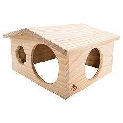 PetBuddy roubenka velká, přírodní domek, 33 x 28 x 18 cm, borové dřevo