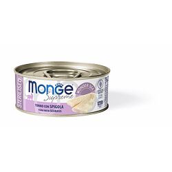 MONGE SUPREME STERILISED tuňák a mořský vlk pro kočky 80 g