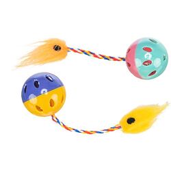 Míček chrastící s ocáskem 4 cm (2 ks)