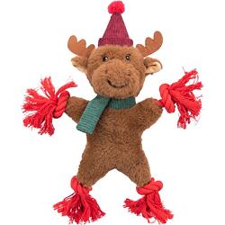 Xmas REINDEER  - vánoční sob 32 cm, píská/šustí, plyš/lano