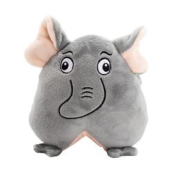 Plyšový 2D slon se zvukem, bavlněné lano, 16 cm, šedá, HipHop
