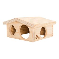 PetBuddy roubenka malá, přírodní domek, 20 x 17 x 11 cm, borové dřevo