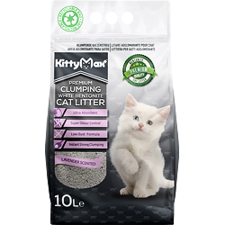 KITTYMAX hrudkující, bezprašný bílý bentonit LAVENDER  10 l