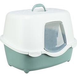 Toaleta pro kočky DAVIO TOP, 56 x 39 x 39 cm, zelená/bílá