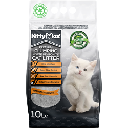 KITTYMAX hrudkující, bezprašný bílý bentonit  10 l