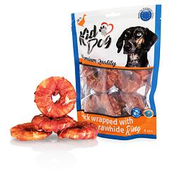 KIDDOG kachní masíčko na buvolím 9 cm kroužku (4 ks/bal.)