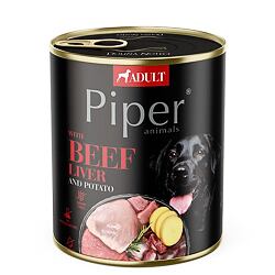 NEW PIPER s hovězími játry a bramborami, konzerva pro psy 800g