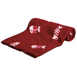 Flísová deka BEANY 100x70cm - vínová s rybí kostrou