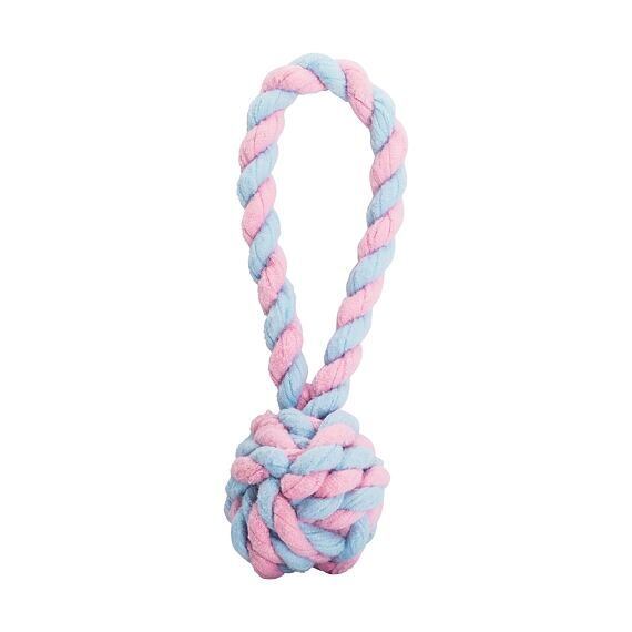 Pletený BABY vrhací míč HipHop FLEECE ø 5cm/ 17 cm, růžová/modrá