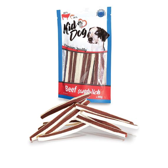 KIDDOG hovězí sendvič s treskou 80 g