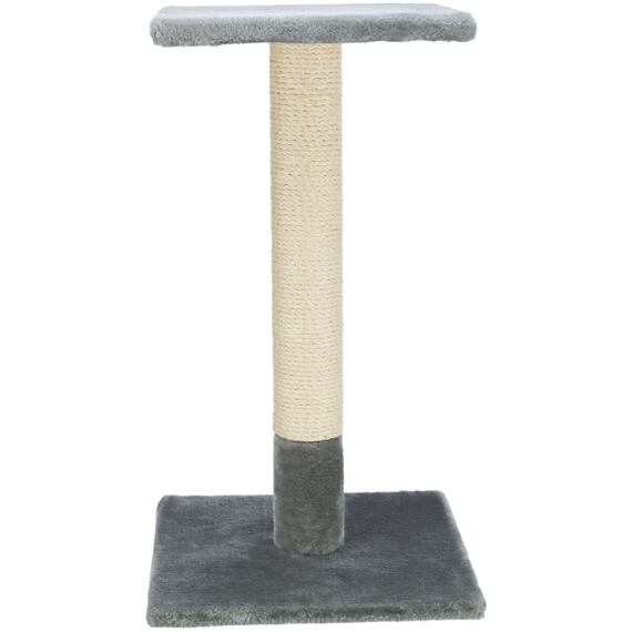 Škrabací sloupek BEANA s odpočívadlem, 9 cm / 69 cm, sisal/plyš, šedá