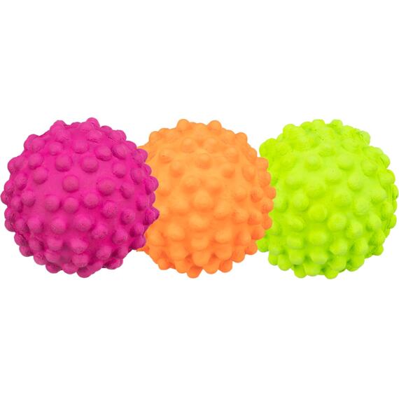 Neonový míč se špuntíky mechová guma 7cm TRIXIE