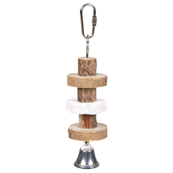 Natural Living-dřevěná kolečka, lávový kámen pro ptáky 16cm