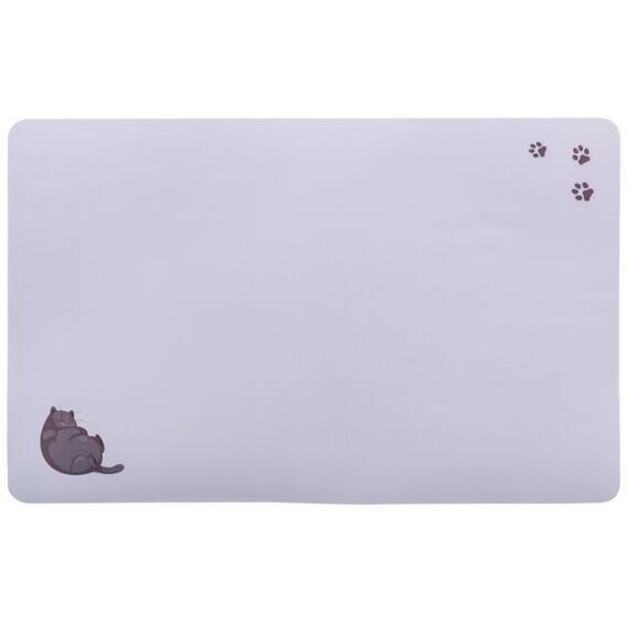 Prostírání pro kočky, Fat Cat s tlapkami, 44 x 28 cm, šedá