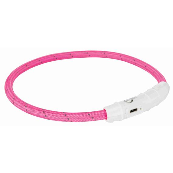 Svítící kroužek USB na krk, růžový (RP 2,10 Kč)