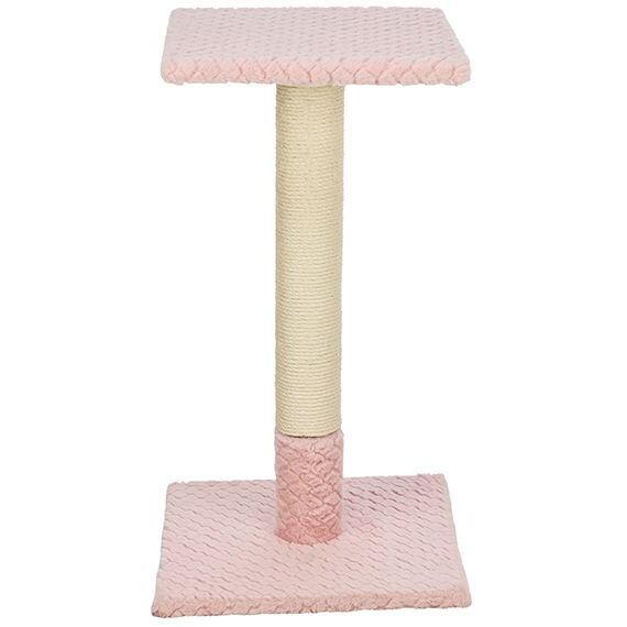 Škrabací sloupek BEANA, 69 cm, vzorovaný plyš, starorůžová - LIMITOVANÁ NABÍDKA