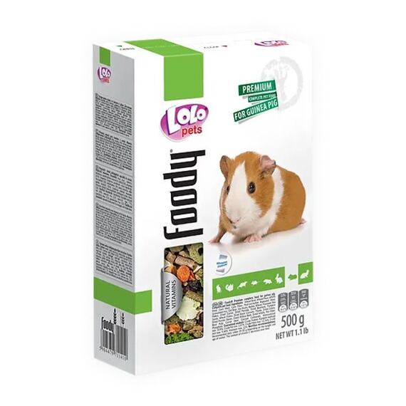 LOLO Foody kompletní krmivo pro morčata 500 g krabička