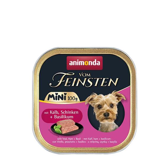 ANIMONDA paštika Vom Feinsten MINI - telecí, šunka, bazalka pro psy 100 g