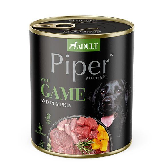 NEW PIPER se zvěřinou a dýní, konzerva pro psy 800g